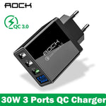 QC 3.0 3A 3 USB Phone Charger Fast Charging For iPhone