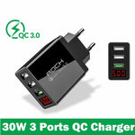 QC 3.0 3A 3 USB Phone Charger Fast Charging For iPhone