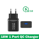 QC 3.0 3A 3 USB Phone Charger Fast Charging For iPhone